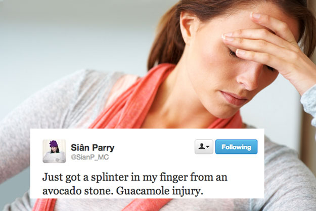 just got a splinter in my finger from an avacado stone. #guacinjury