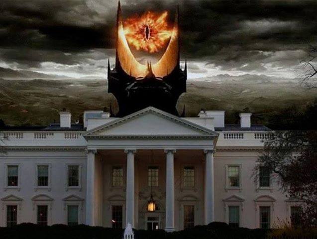 sauron tower over white house