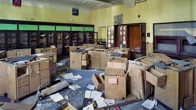 a former biology classroom at the wilbur wright high school in detroit