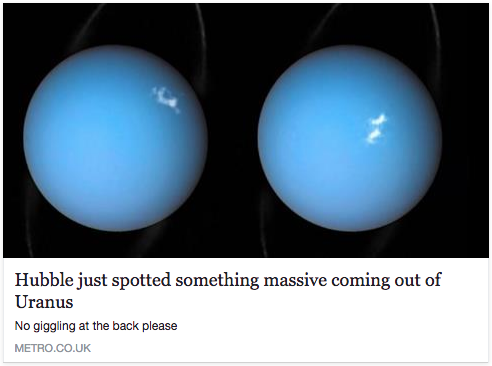hubble just spotted something massive coming out of uranus