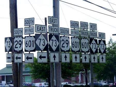 more signs than road