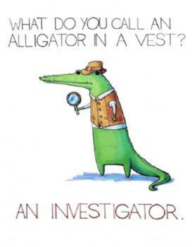 alligator in a vest