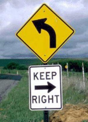 left turn keep right