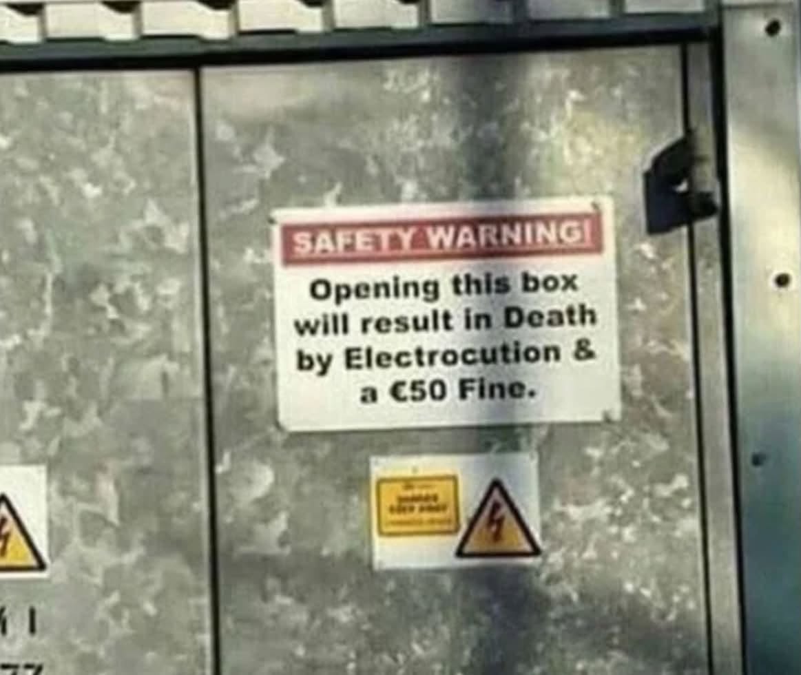 will result in death and 50 fine